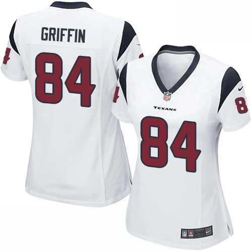 Women's Elite Ryan Griffin Nike Jersey White Road - #84 NFL Houston Texans